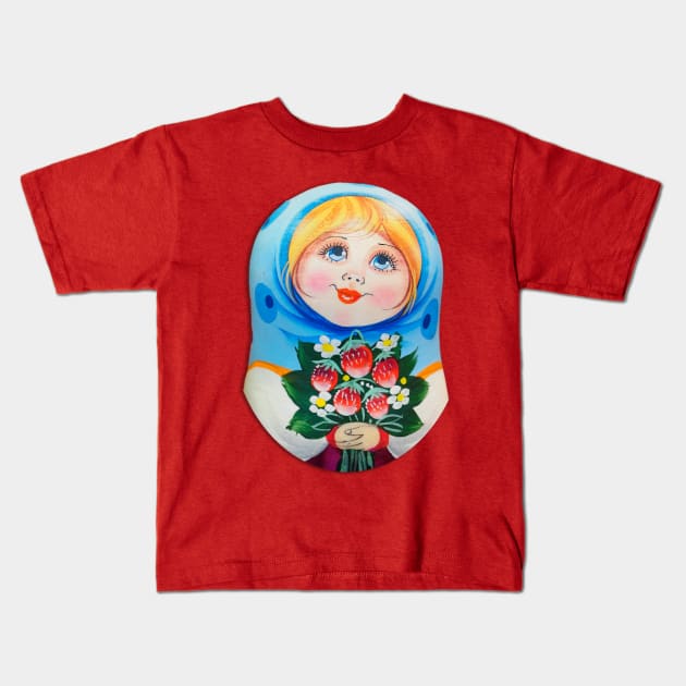 Matrioska. Blonde young girl Kids T-Shirt by RiverPhildon